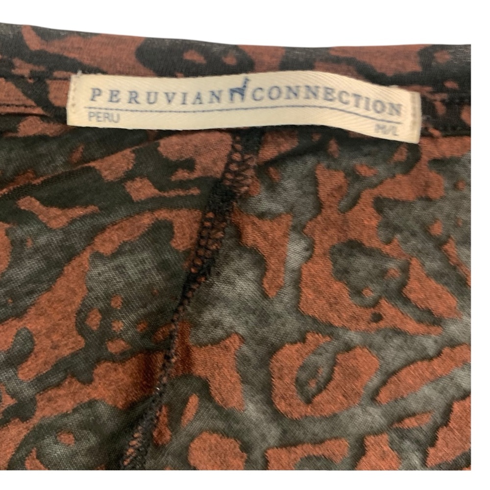 PERUVIAN CONNECTION Black Copper Rust Patterned L… - image 6